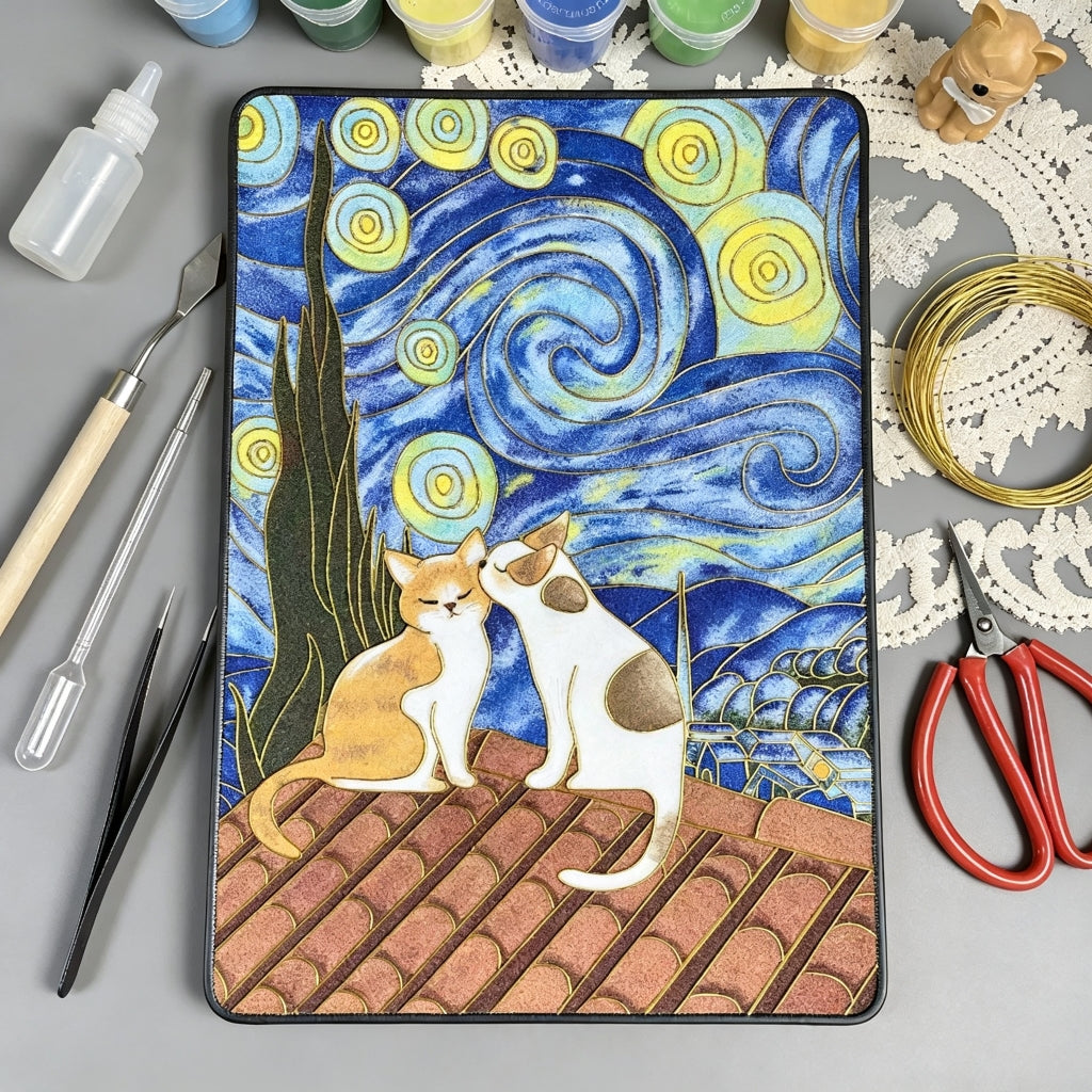 DIY Cloisonné Kit – Starry Night Cats