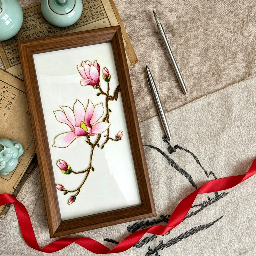 DIY Cloisonné Kit – Elegant Magnolia Blossom