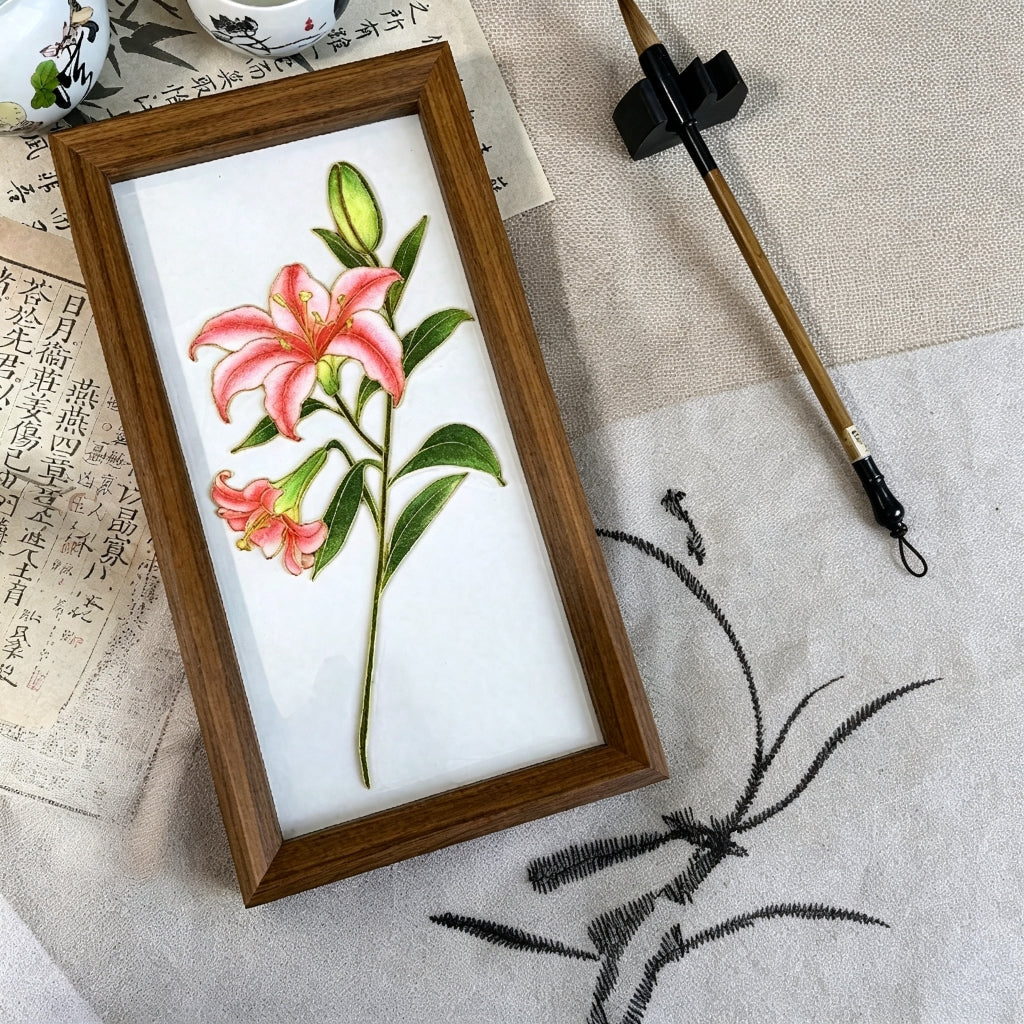 DIY Cloisonné Kit – Elegant Pink Lily