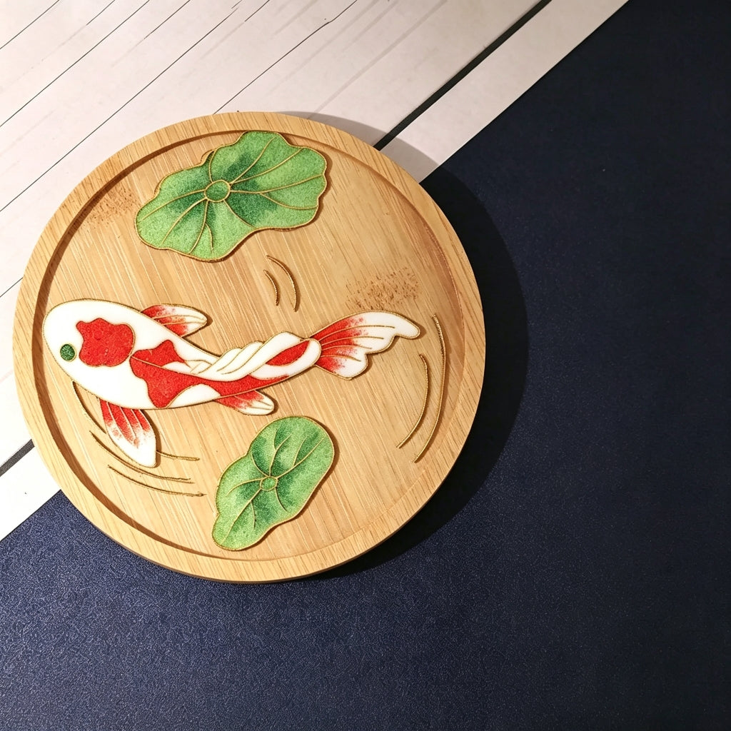 DIY Cloisonné Kit – Lucky Koi & Lotus Coaster